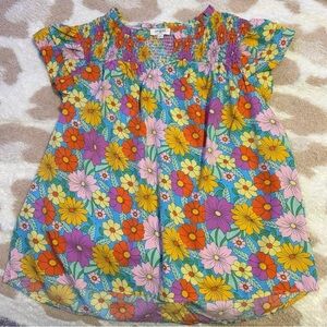 Vibrant Floral Women's Blouse - Multicolor